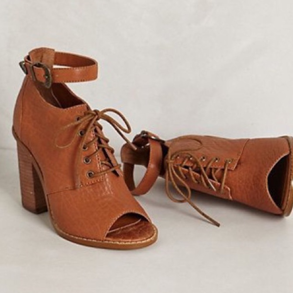 Genuine leather lace up booties with buckle- Kelsi Dagger